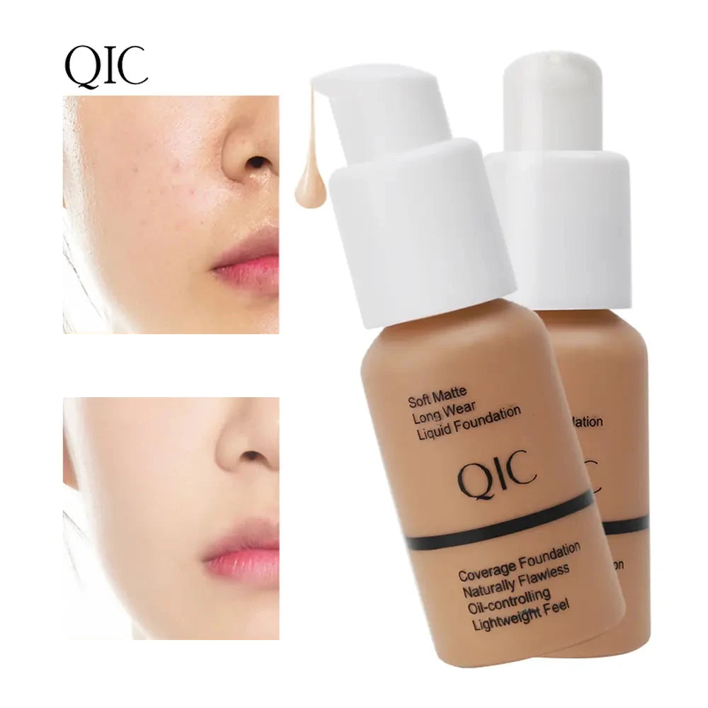 QIC Matte Liquid Foundation & Concealer | 5 Shades, 30ml