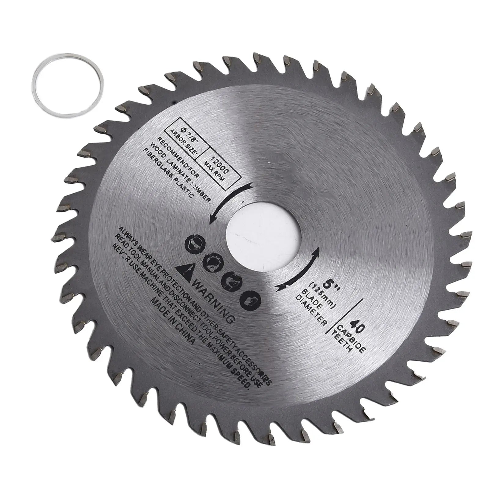 5In Cutting Disc Circular Saw Blade For Wood Carbide Tipped Cutting Tools 1" Bore 40 Teeth Max RPM 5,500 Oasis Select Default Title