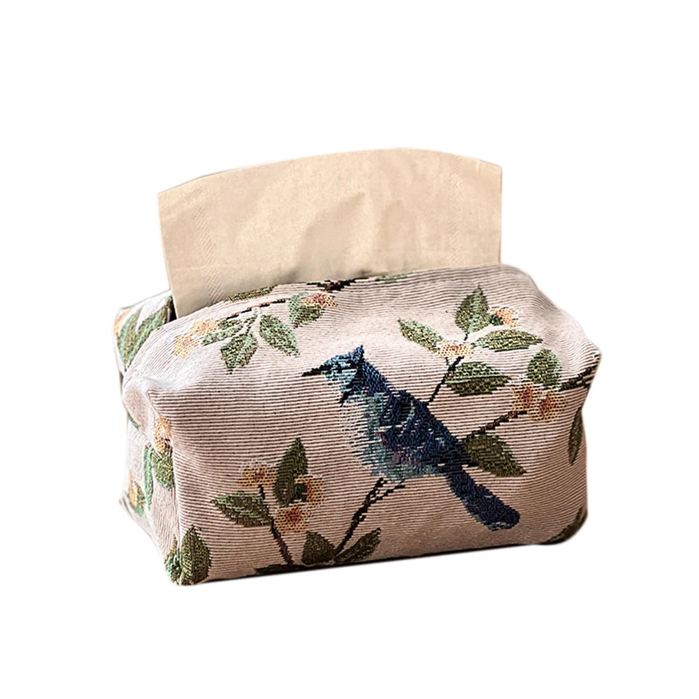 European Retro Jacquard Fabric Tissue Box Cover | Desktop