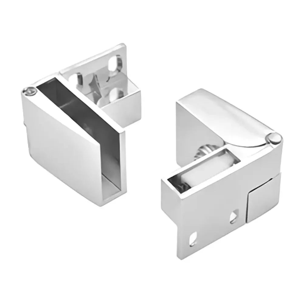 1pair Zinc Alloy Self-closing Glass Door Hinge No Drilling Frameless Clamp Side Mounted Hardware Furniture Accessories Oasis Select silver