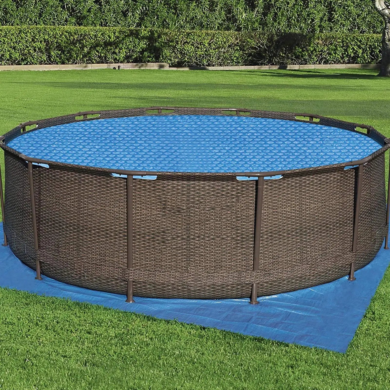 Swimming Pool Cover Round Water Evaporation Dustproof Outdoor Pool Tub Blanket Bubble Film Pool Accessories Oasis Select