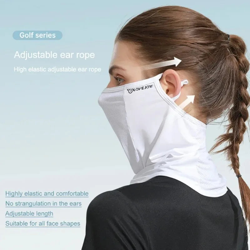 Cycling Face Mask Unisex Ice Silk Breathable Balaclava Ultraviolet Face Mask UV Blocking Military Bandana Multicam Gaiter Scarf Oasis Select