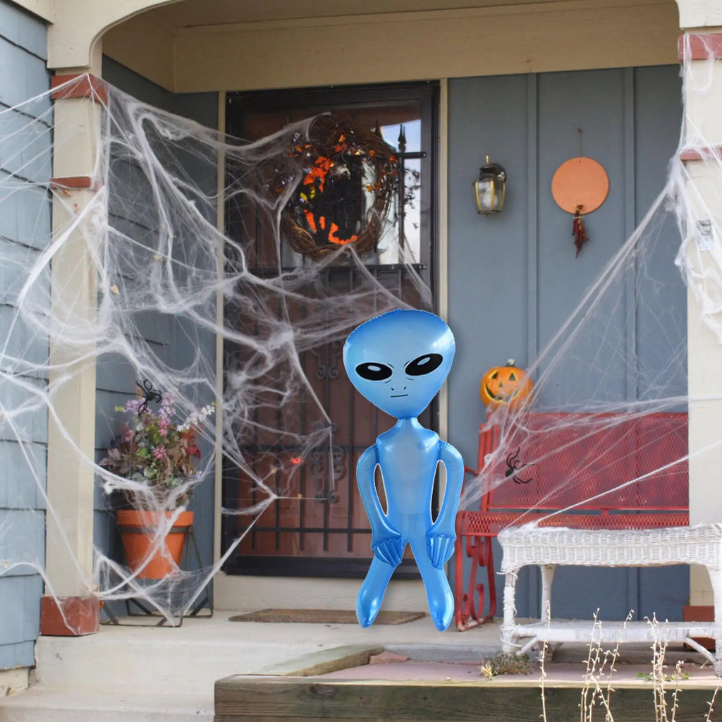 90cm Green Alien Inflate 35Inch Jumbo Green Alien Halloween Decorations Alien Balloons Photo Prop Blow up Alien for Halloween Oasis Select