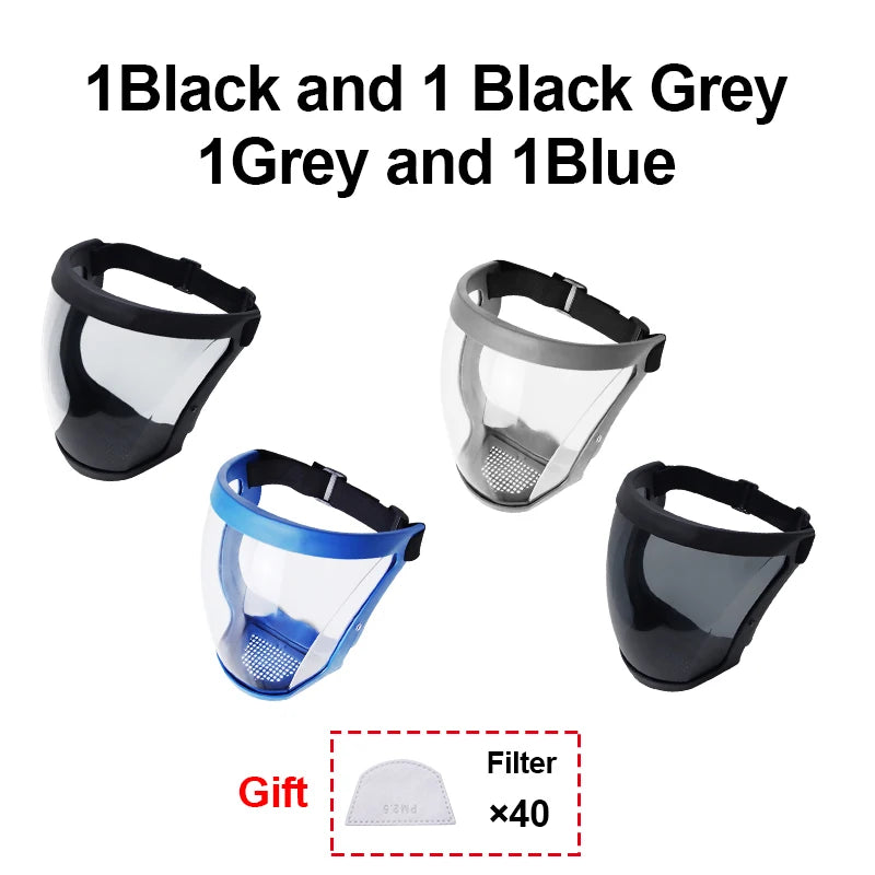 Work Protection Mask Transparent Facial Shield Transparent Facial Protector Face Protective Screen Kitchen Accessories Gadgets Oasis Select 4Mixed color2