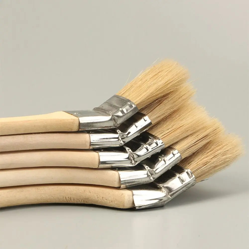 Long Handle Elbow Marine Paint Brush Solid Wood Handle Mixed Pig Mane Hair Elbow Paint Brush Cleaning Tool Wall Painting Oasis Select