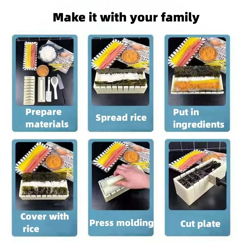 Sushi Making Kit – Rice Ball, Roll & Mold DIY Tool Set Sushi Maker Kit Oasis Select