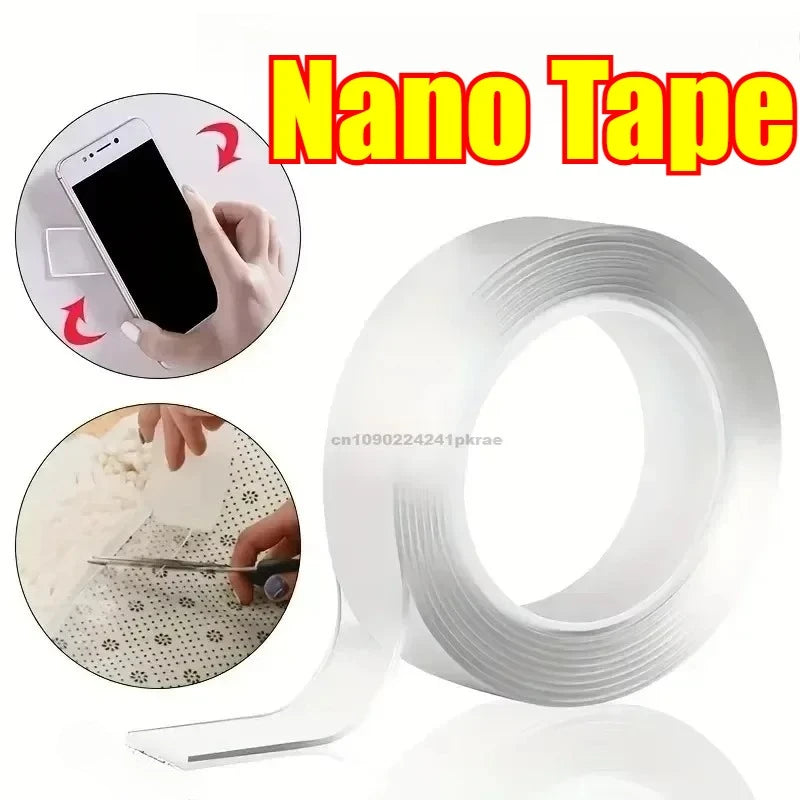 Transparent Double Sided Tape Nano Tape Waterproof Wall Stickers Reusable Heat Resistant Bathroom Home Decoration Tapes Oasis Select