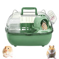 Hamster Cage Transparent Portable Travel Outing Carrier Small Pet Animal Large Luxury Carrier Waterproof Pet Storage Cage Oasis Select green