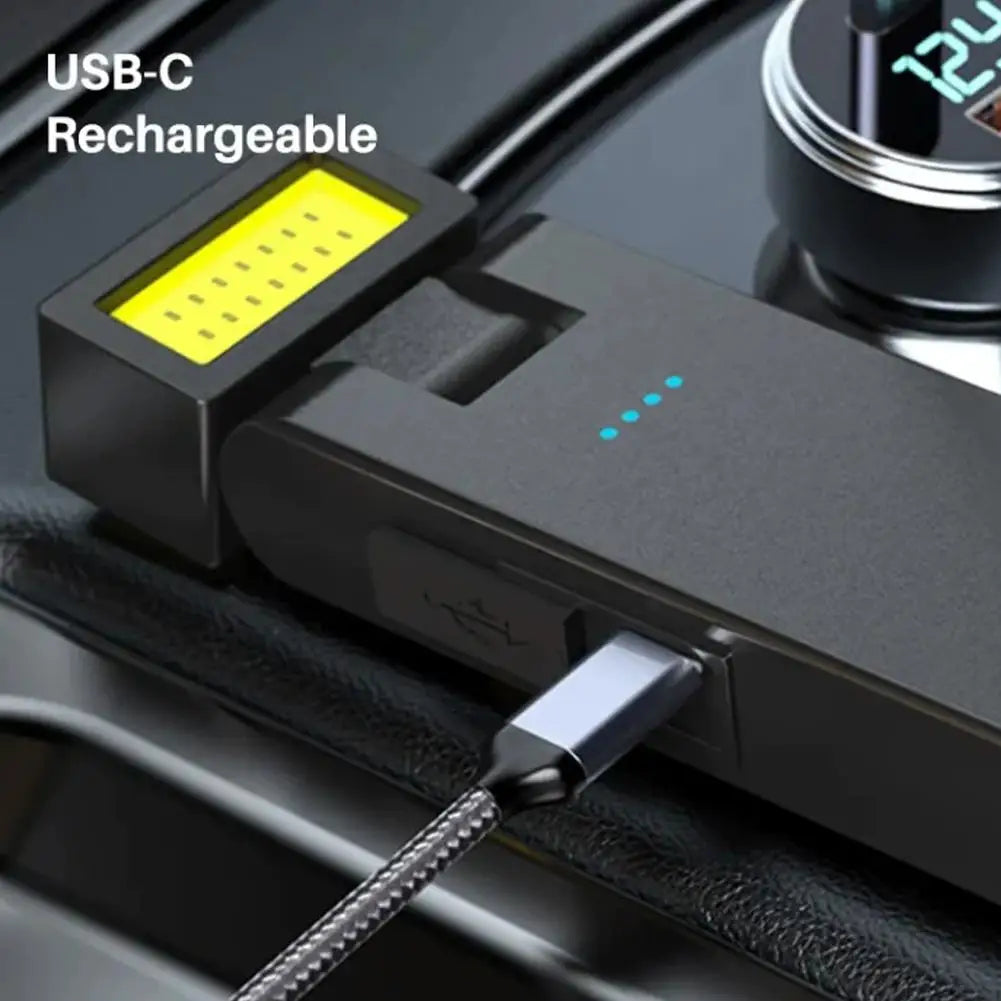 Rechargeable Mini Work Light Magnetic Portable Handheld Flashlight Car LED Emergency Warning Light For Outdoor Camping Repairing Oasis Select