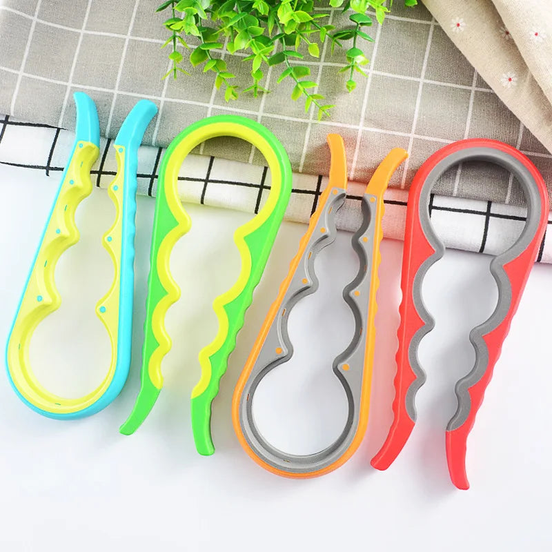 Creative Multi-functional 4-in-1 Size Bottle Cap Opener Home Kitchen Can Opener Non-slip Twist Bottle Caps Wine Opener Oasis Select