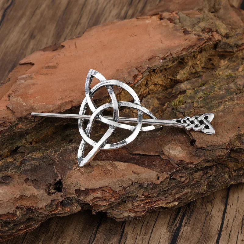 Celtic Knot Silver Hair Clips Vintage-Inspired Hair Claws for Women Symbolic Barrettes for Long Hair Braids Oasis Select Knot