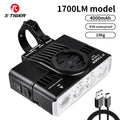 X-TIGER Bike Lights 1700LM High Brightness IPX6 Waterproof Night Riding Compatible With Garmin GoPro Mount Bicycle Front Light Oasis Select QD-2301