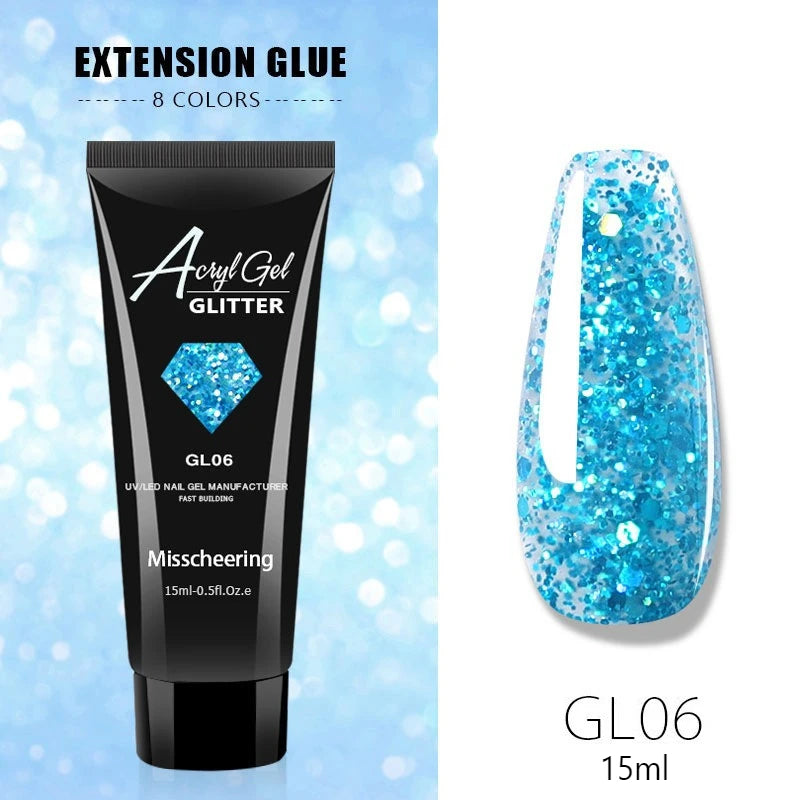 30ml/15ml Nail Extension Gel Nail Build Poly Nail Acrylic Gel UV LED Quick Extension of Crystal Model Painless Crystal Glue Oasis Select GL06