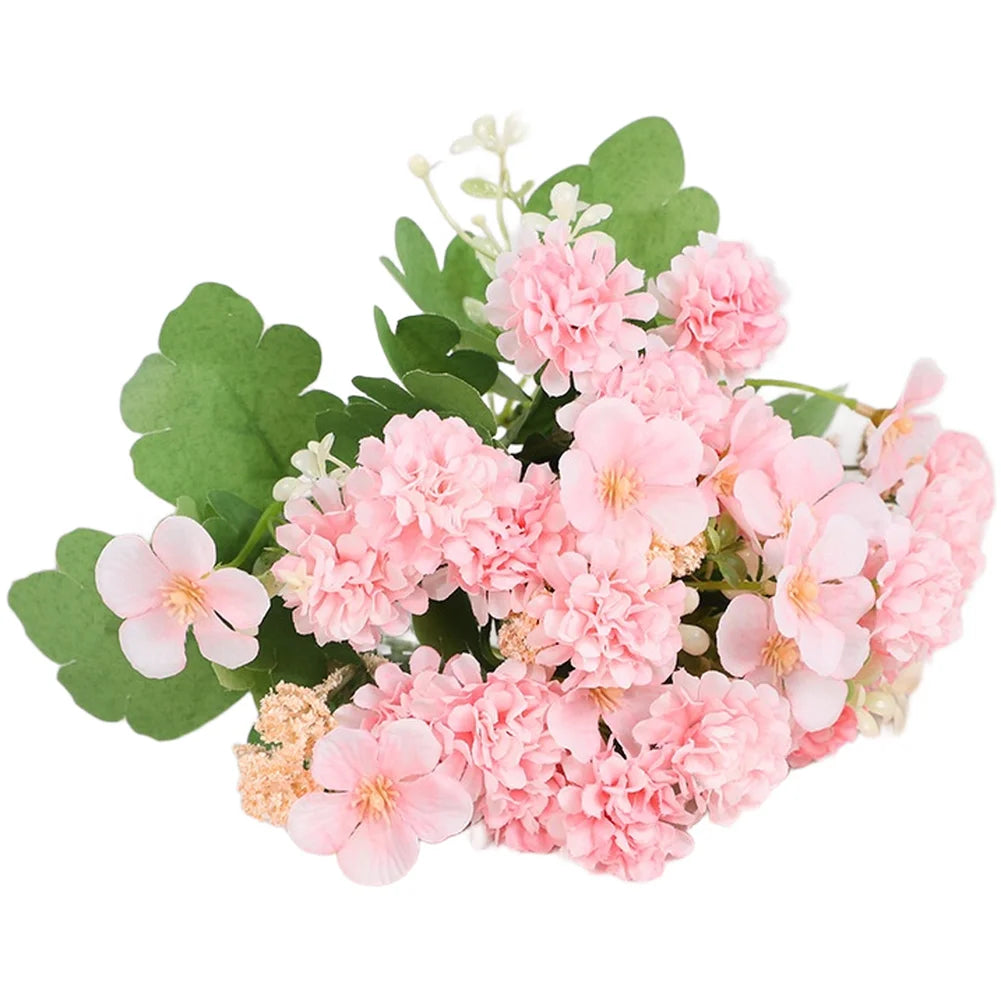 Artificial Silk Chrysanthemum Ball Bouquet Fake Flowers For Wedding Centerpiece Home Garden Decoration Photography Props Oasis Select Pink