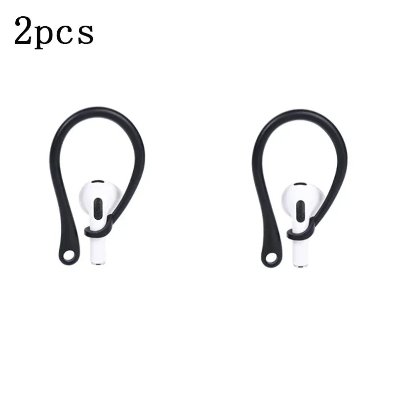 1/3/6Pairs Anti-Lost Earphone Silicone Earhook For Airpods Earpods Loop Clip Headset EarHook Replacement Headphone Accessories Oasis Select 1 pair Black