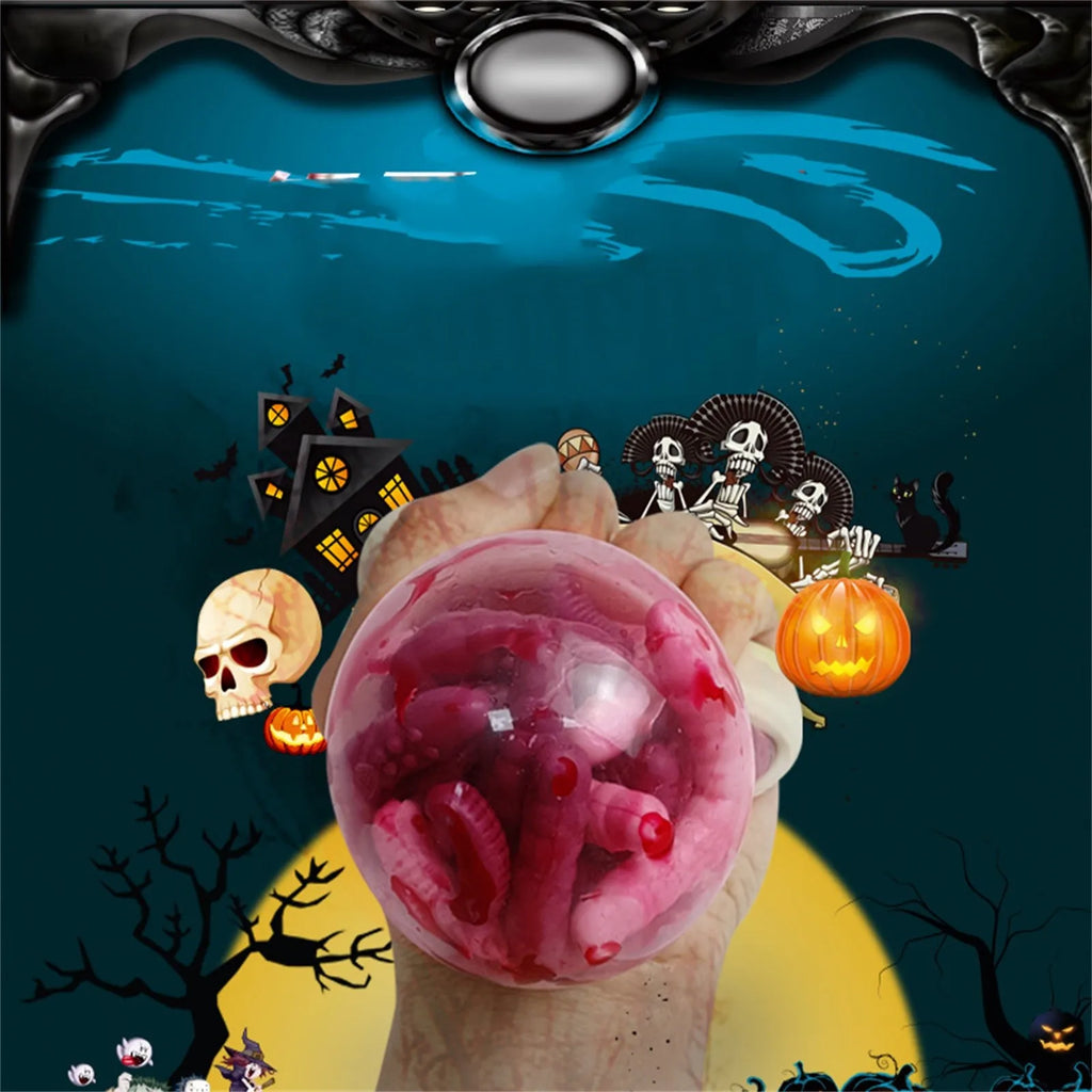 Halloween Skull Squeeze Stress Balls – 9-Pack Squishy Toys Squishy Stress Toy Oasis Select