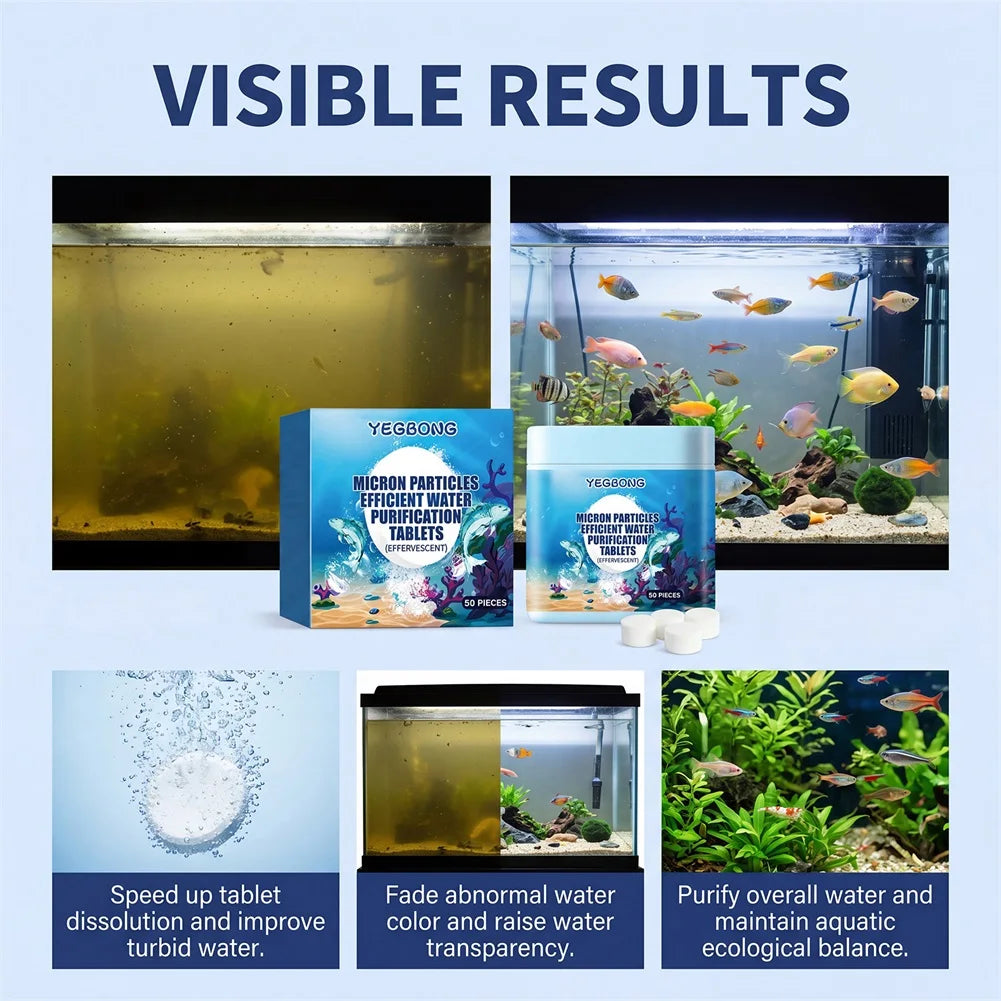 Aquarium Water Clarifier Tablets – Clears Cloudy Fish Tank Fast