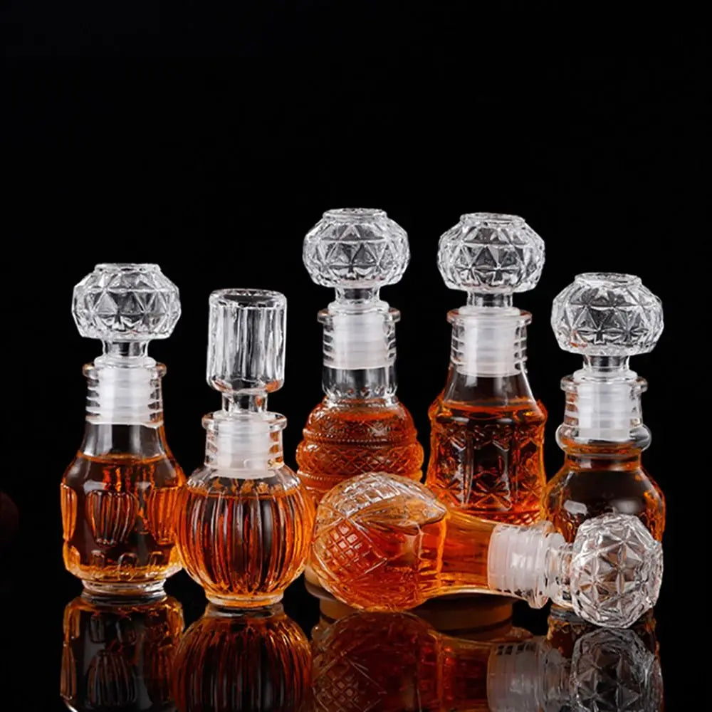 Mini Spirit Alcohol Liquor Bottle 50ml Transparent Glass Whiskey Decanter Handmade Diy Gift Bottles Perfume Glass Container Oasis Select