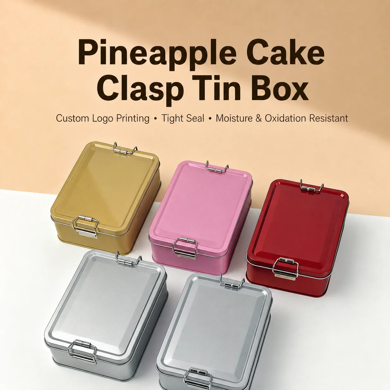 Rectangular Tinplate Storage Box with Lid & Buckle | Gift Tin