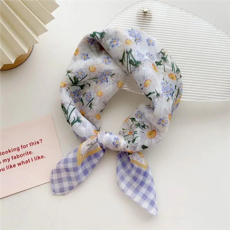 58cm Square Scarf – Handkerchief Print Neck, Hair & Bag Wrap