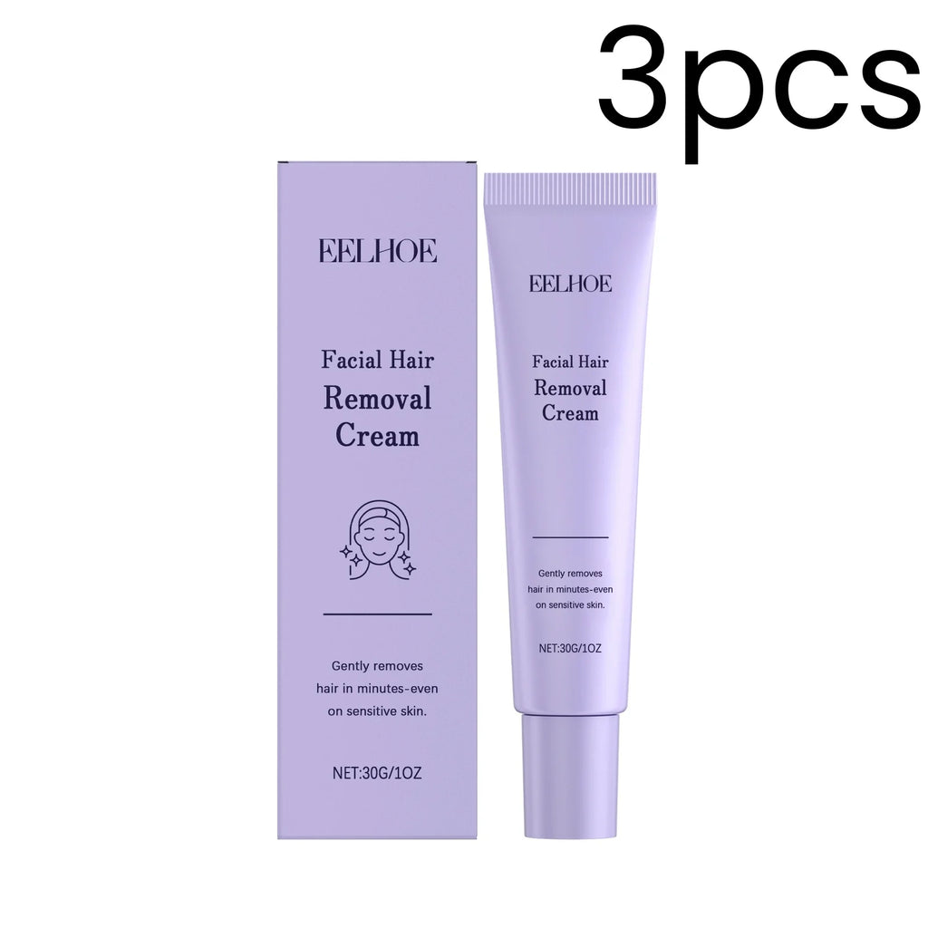 EELHOE Facial Hair Removal Cream – Painless & Gentle Facial Depilatory Cream Oasis Select 3pcs
