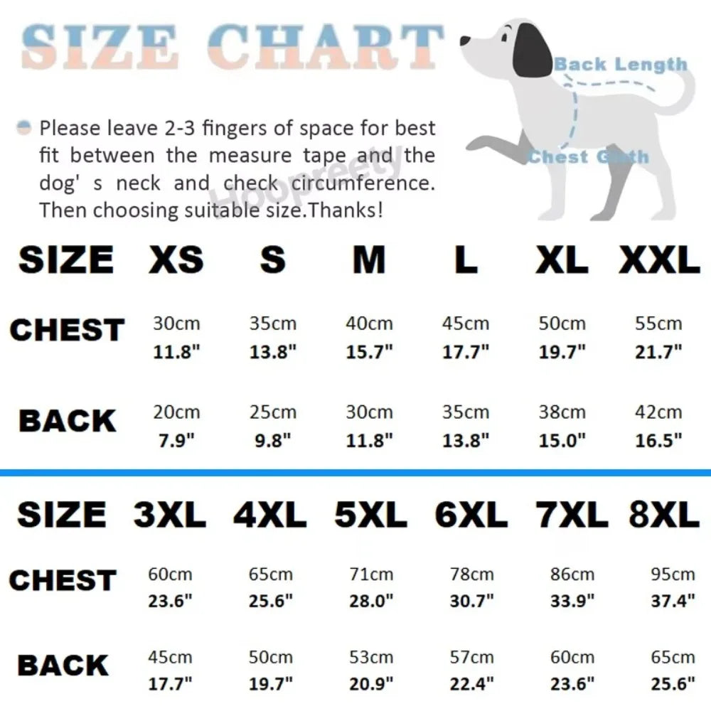 Winter Fleece Dog Vest Sweater – Bear Pattern Sizes 3XL–9XL