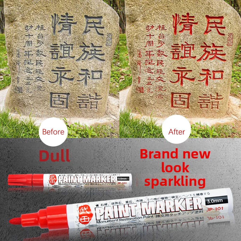 Waterproof Paint Marker Pen – Stone, Rock & Monument 12 Colors