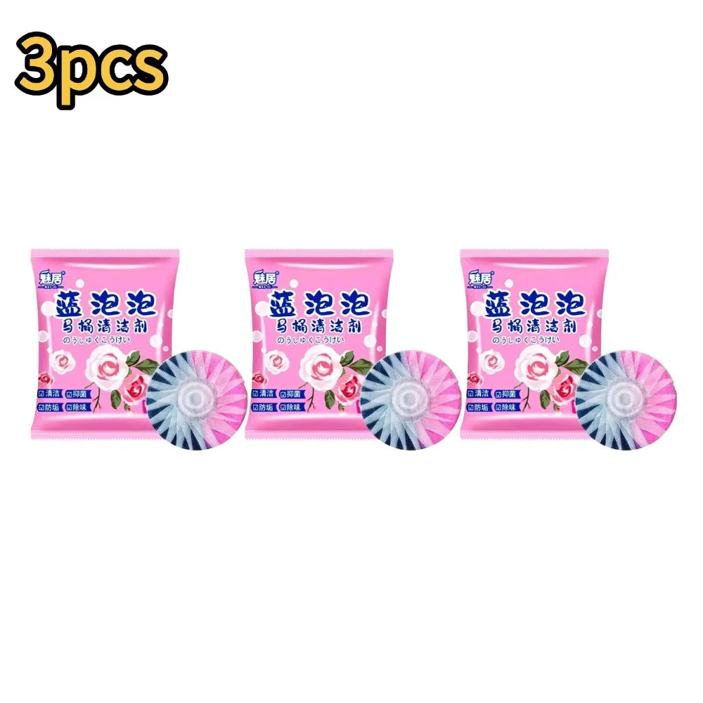 Toilet Deodorizer Blue Bubble Toilet Cleaner Effervescent Bowl Deodorant Freshener Deodorization Fragrant Household Toilet Tool Oasis Select 3pcs