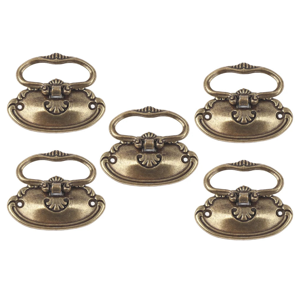 5pcs Retro Kitchen Drawer Cabinet Door Handle Furniture Knobs Drawer Jewelry Box Decorative Handles Furniture Hardware Oasis Select