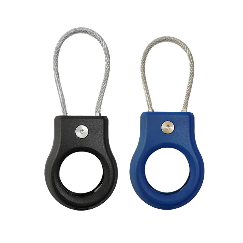 Waterproof Apple AirTag Case with Steel Cable Keychain Holder AirTag Protective Case Oasis Select Black Blue
