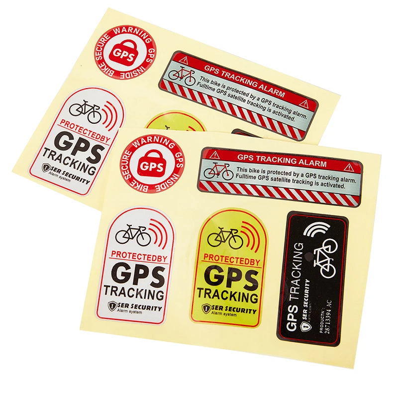 GPS TRACKING Alarm Sticker Reflective WARNING Motorcycle Bike Anti-Theft Sticker Oasis Select