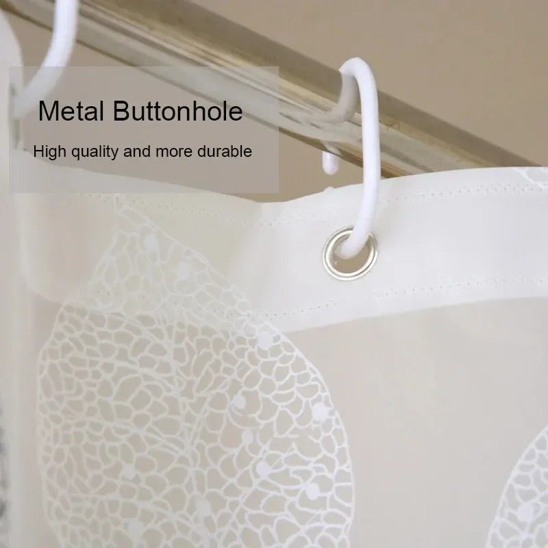 Bathroom Shower Curtains PEVA Waterproof Thickening Bath Curtain With Hooks Rustproof Metal Grommets Leaf Pattern Shower Curtain Oasis Select