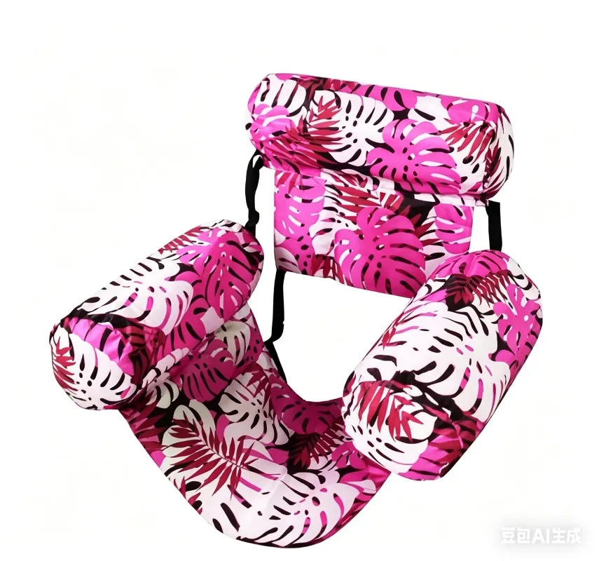 1PC Thickened Inflatable Pool Floating Bed, Unisex Lounger & Float Bar, PVC Oxford Cloth for Pool Lake Beach Backyard, Big Pool Oasis Select Pink