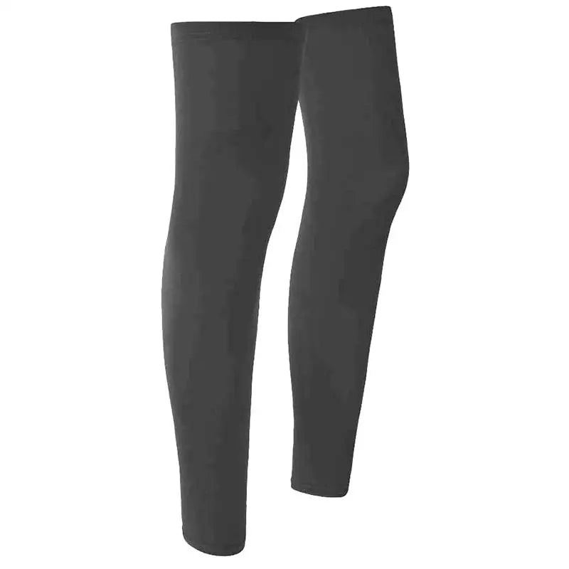 2PC Summer Running Cycling Legs Sleeve Ice Silk Protection Compression Non-Slip Leg Warmer Cooling Sport Gear Sunscreen Leggings Oasis Select Dark gray
