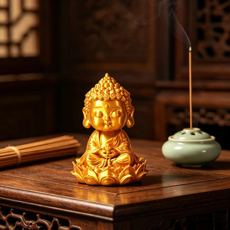 Retro Miniature Meditation Buddha Figurines Zen Style Statues Meditating Buddha Ornaments for Home Tea Room and Meditation Decor Oasis Select