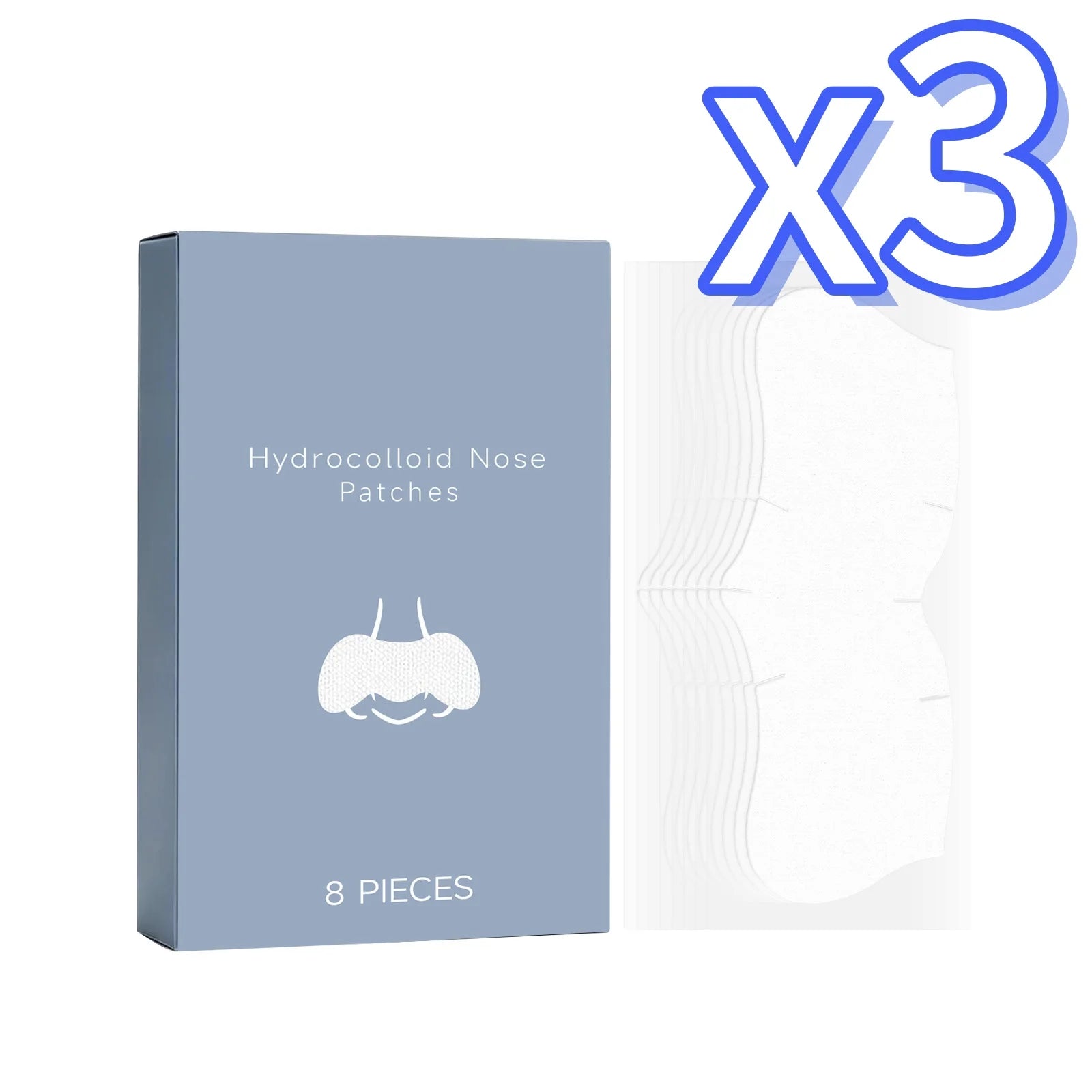 Nicotinamide Nose Patches Clean Excess Oil Unclog Pores Remove Blackheads Smooth Rough Skin Hyaluronic Acid Pore Cleansing Patch Oasis Select 8pcs Boxed X 3PCS