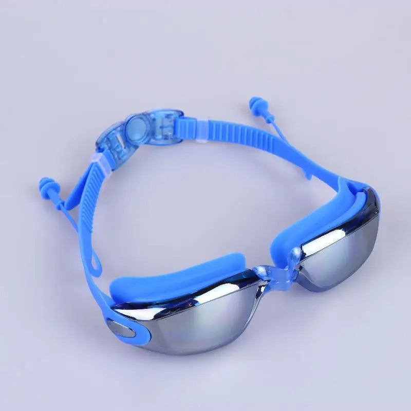 HD Anti-Fog Swimming Goggles, Small Frame Silver Coated Lenses Waterproof Swim Glasses Oasis Select Blue