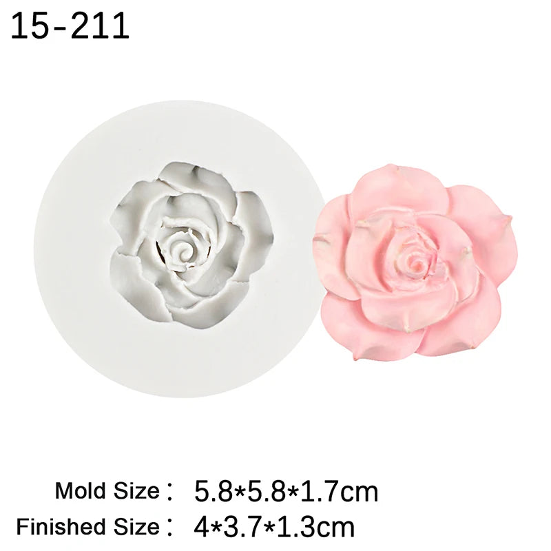 Silicone Fondant Cake Mold Rose Peach Blossom Flower Shaped Baking Chocolate Decorative Mould for Pastries 15-71 Oasis Select A4