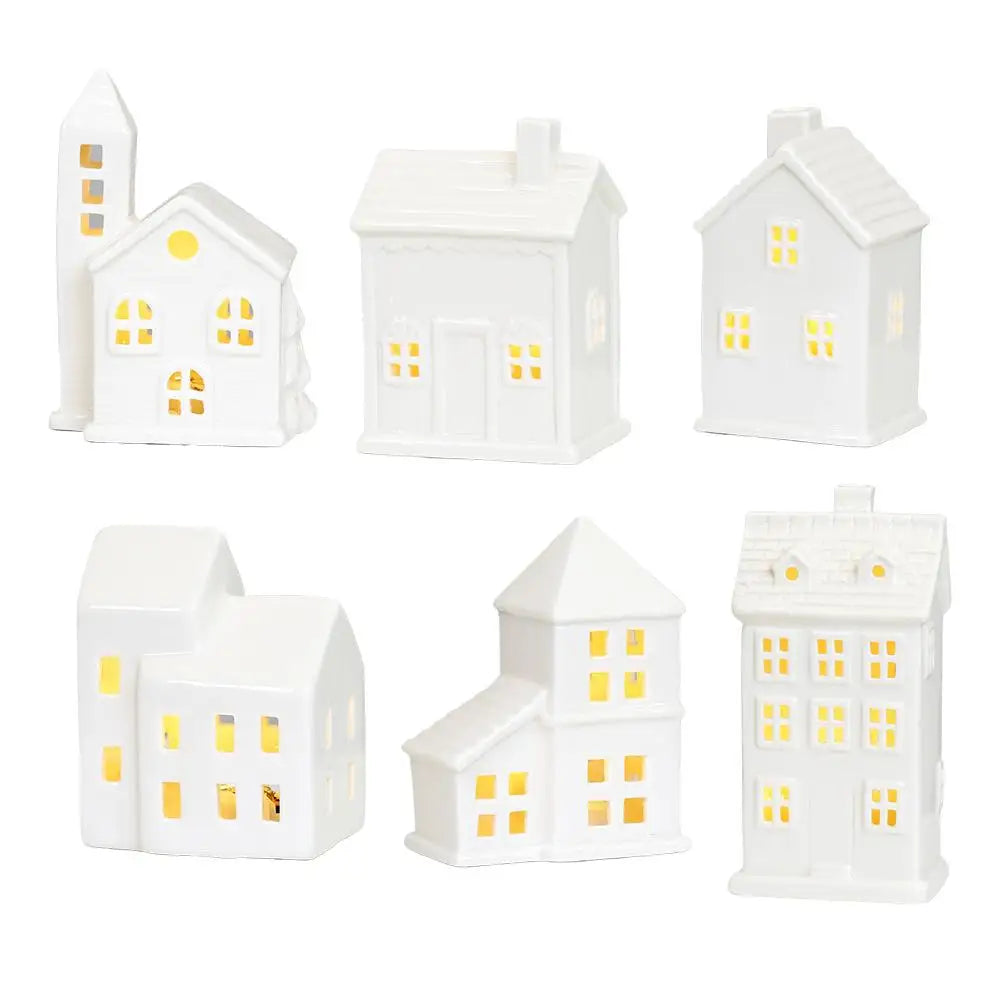 LED Ceramic Christmas Village House | Handmade Holiday Ornament
