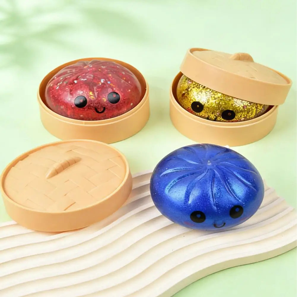 Glitter Dumpling Squish Fidget Toy – Squishy Steamed Bun Ball