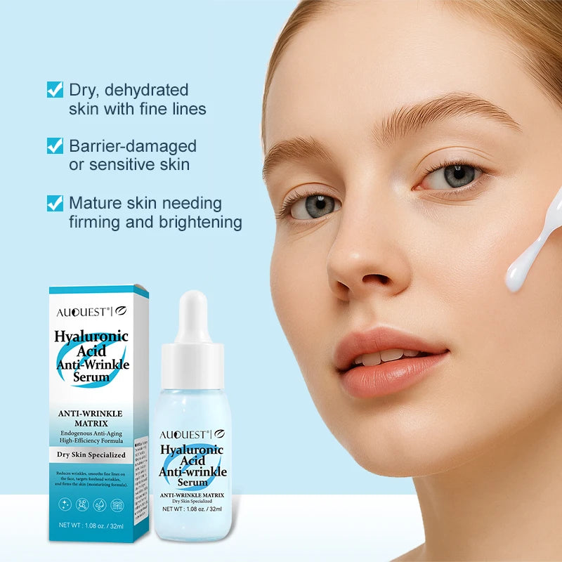 Hyaluronic Acid Anti-Aging Serum Anti-wrinkle Repair Moisturize Tighten Facial Skin Fade Fine Lines Glowing Skin Care Product Oasis Select