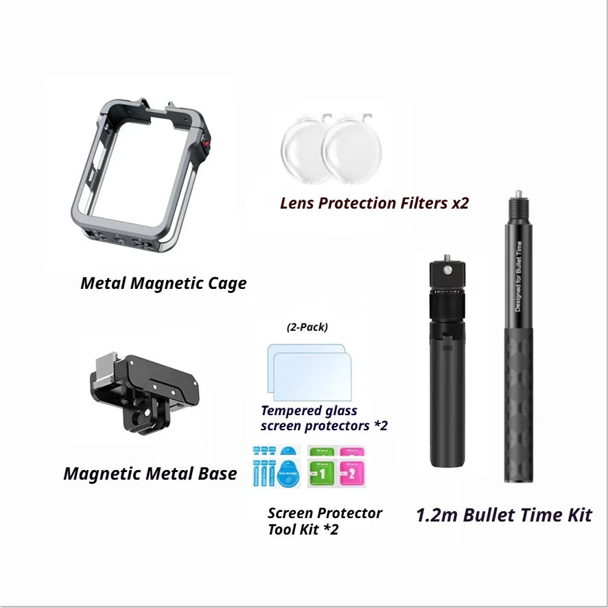 DJI Osmo 360 Metal Cage Quick Release Mount & Cold Shoe Frame