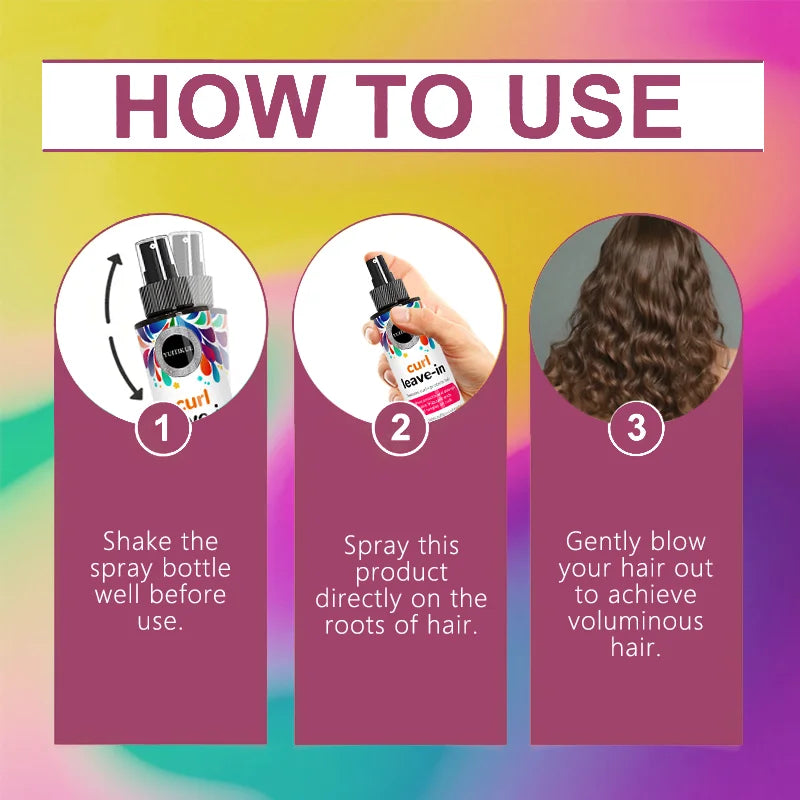 Curl leave-in conditioner, restores curls and protects hair, high shine, smooth and easy to comb, repairs frizz in curls. Oasis Select