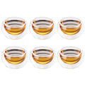 4/6pcs 50ml Shot Glass Teacups Double Wall Glasses Tea Cups Exquisite Kung Fu Drinkware Home Decor Espresso Tea Set Teacup Oasis Select 6Pcs 50ml