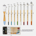 9pcs Beginner Brush Set Nylon Hair For Canvas Watercolor Acrylic Oil Painting Artist Painting Tools Art Supplies Oasis Select 9pcs