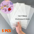 5Pcs Shrink Plastic Sheets Fun Thermal Heat Shrink Film Translucent Sheets Blank Shrink Art Film Paper For DIY 14.5x20cm Oasis Select translucent