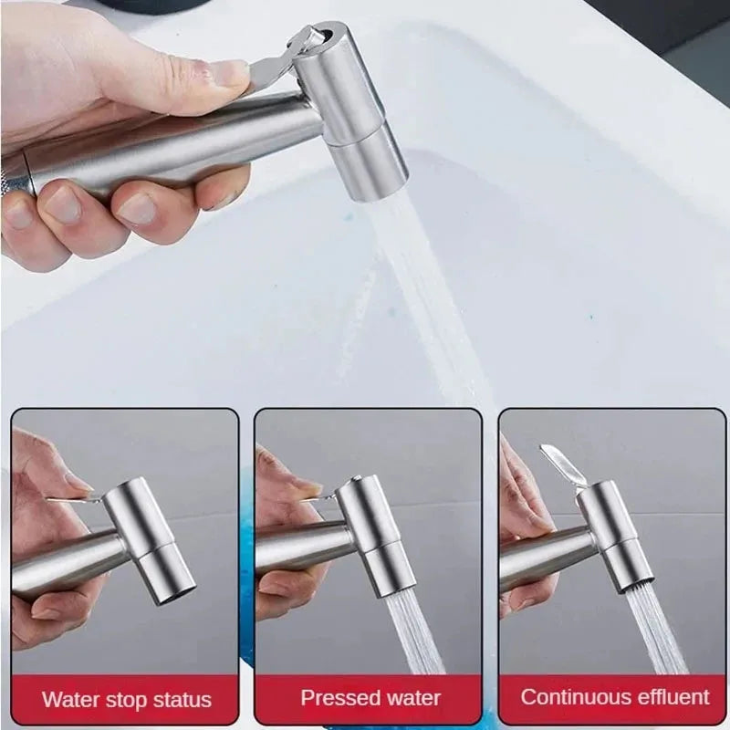 Personal Care Hand Held Spray Portable Bidet Toilet Sprayer Dual Control Angle Valve Stainless Steel Bathroom Accessories Bidets Oasis Select