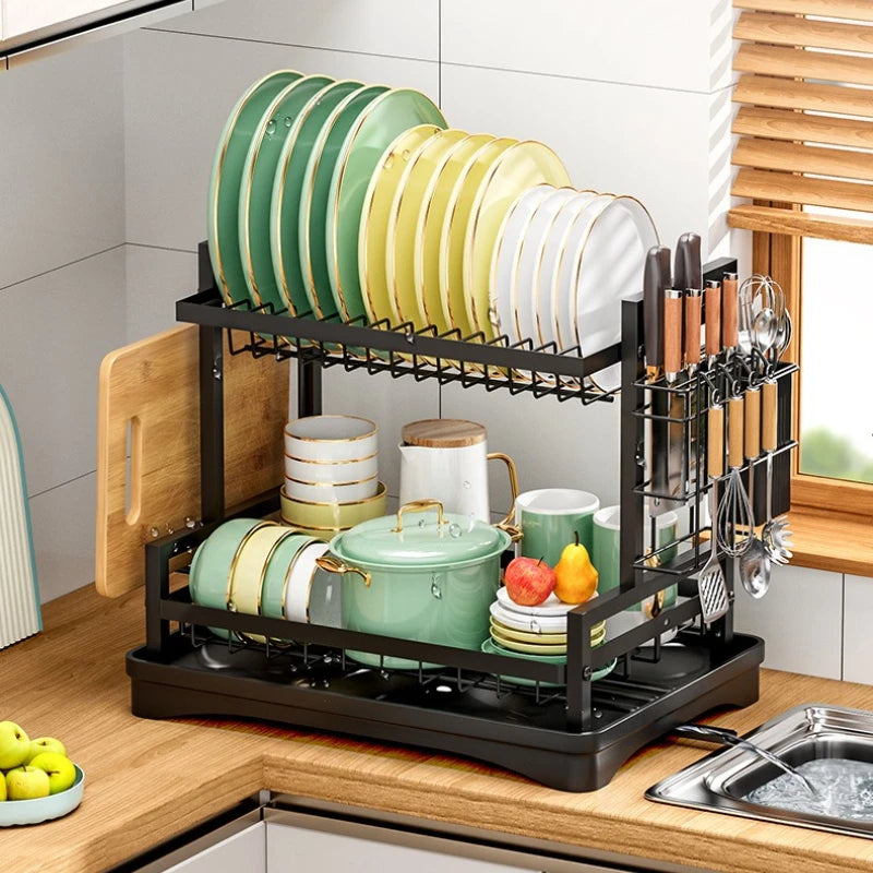 Kitchen Sink Countertop Drain Bowl Rack Drain Basket Rack Cupboard Knife Fork Tableware Dish Storage Rack Oasis Select