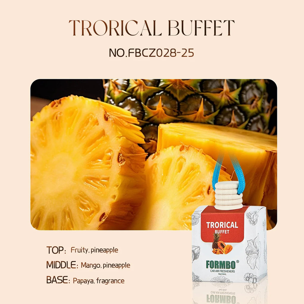 Essential Oil Car Air Freshener – Long-Lasting Liquid Diffuser Car Air Freshener Oasis Select TRORICAL BUFFET