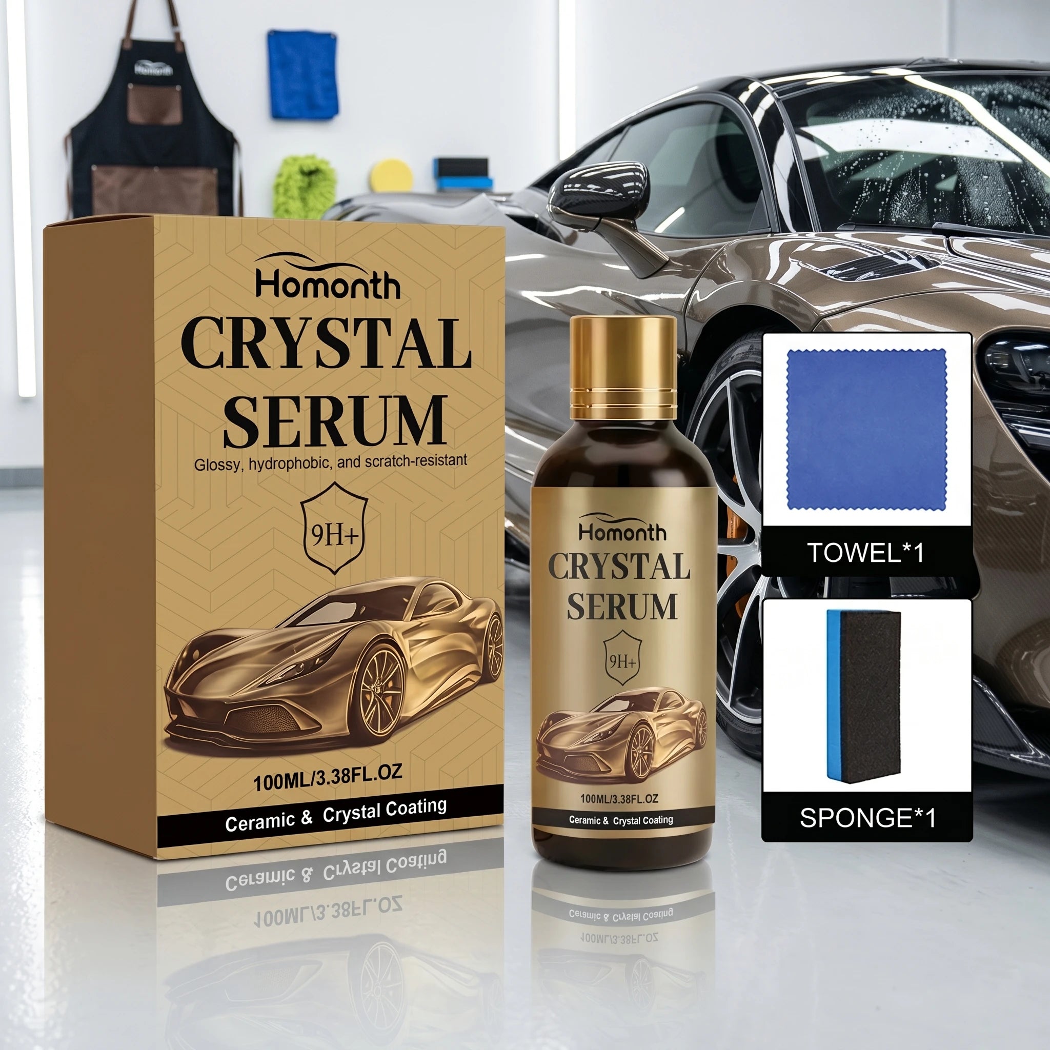 Automotive Ceramic Coating Kit for Paint Protection and Gloss Enhancement Hydrophobic, Scratch-Resistant Paint Coating Agent Oasis Select